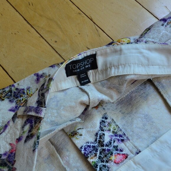 Topshop Jacquard Floral Cigarette Trousers US8 - Picture 8 of 13